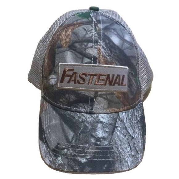 Fastenal Hat Camo Hunting Fishing SnapBack Mesh Patch Logo Embroidered‎ Cap